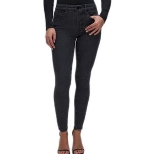 Good American Good Legs Skinny Raw Hem In Black Size 27